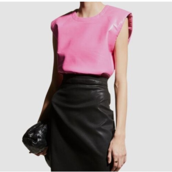 AS by DF Blaze Recycled Leather Tee in Bombshell Pink - Picture 1 of 5